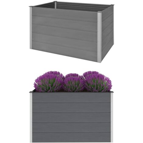 Jardinière de jardin - Balconnière à fleurs Lit surélevé de jardin WPC 150x100x91 cm Gris BV412302 - BonneVie (1/5)