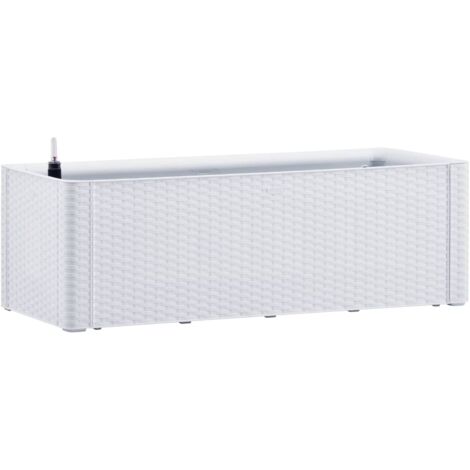 Jardinière, Pot de Fleurs d'extérieur, Lit surélevé de jardin et système d'arrosage Blanc 100x43x33 cm OIB3075E (1/5)