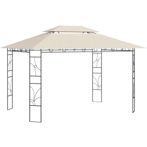 Tonnelle de Jardin Tente de réception - Rapide à Installer 4x3x2,7 m Crème 160 g/m² BV944277 - BonneVie (1/5)