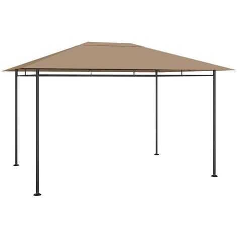 Tonnelle de Jardin Tente de réception - Rapide à Installer 4x3x2,7 m Taupe 180 g/m² BV641180 - BonneVie (1/4)