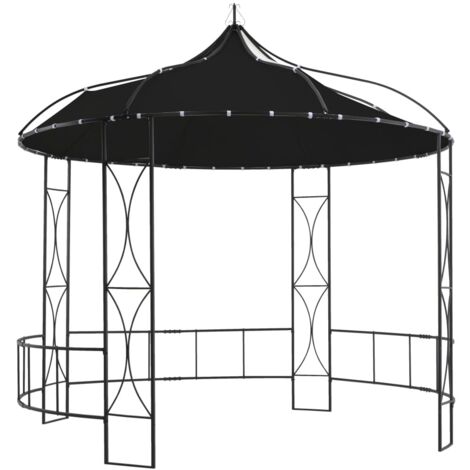 Tonnelle de Jardin Tente de réception - Rapide à Installer 300 x 290 cm Anthracite Rond BV714381 - BonneVie (1/5)