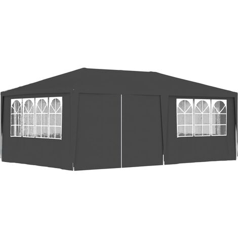 Tente de réception Tonnelle de Jardin - Rapide à Installer et parois latérales 4x6 m Anthracite 90 g/m² BV248872 - BonneVie (1/5)
