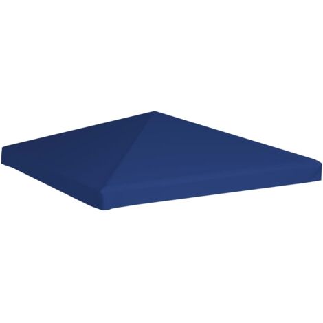 Toile supérieure de belvédère  Toile de rechange pour tonnelle tente pavillon 310 g / m² 3 x 3 m Bleu 49366 (1/5)