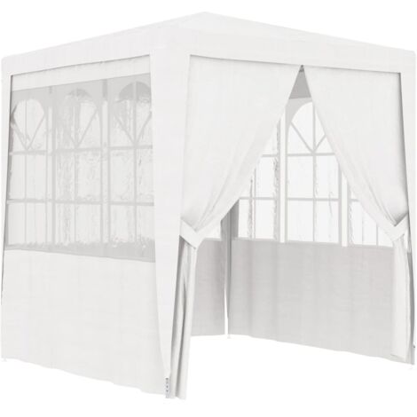 Tente de réception Tonnelle de Jardin - Rapide à Installer avec parois latérales 2x2 m Blanc 90 g/m² BV542247 - BonneVie (1/5)