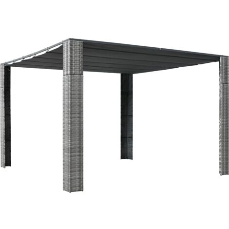 Tonnelle Tonnelle Barnum Tente et toit Résine tressée 300x300x200cm Gris / anthracite 42636 (1/4)