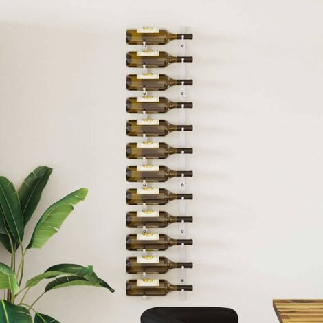 Casier à vin mural Étagère à Vin Range bouteille pour 12 bouteilles Blanc Fer 23520 (1/4)