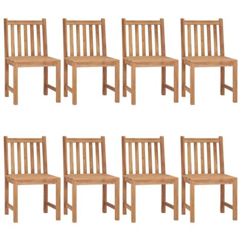 Lot de 8 Chaises de jardin et de camping, Chaises de relaxation, avec coussins Bois de teck massif OIB3077E (1/5)
