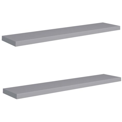 Étagères murales flottantes 2 pcs Gris 120x23,5x3,8 MDF (1/5)