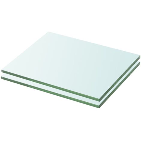 Lot de 2 Panneaux d'étagère  Meuble Étagère Meuble de rangement Verre Transparent 20 x 20 cm 49561