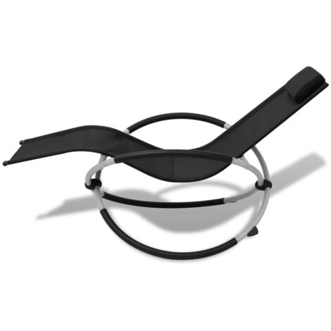 Bain de soleil géométrique d'extérieur Chaise de jardin - Transat de jardin Acier Noir et gris BV147986 - BonneVie (1/5)