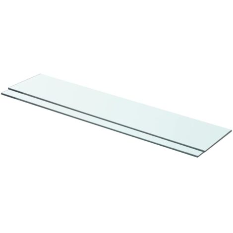 Lot de 2 Panneaux d'étagère Meuble Étagère Meuble de rangement Verre Transparent 70x15 cm 87782 (1/4)