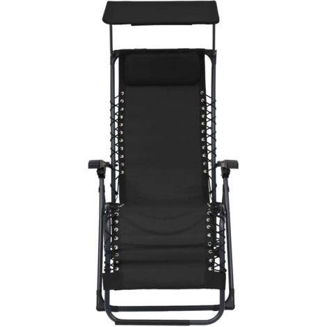 Chaise de jardin et de camping pliable, Chaise de relaxation, Textilène Noir OIB1025E (1/5)