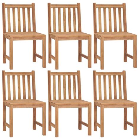 Lot de 6 Chaises de jardin et de camping, Chaises de relaxation, avec coussins Bois de teck massif OIB2232E (1/5)