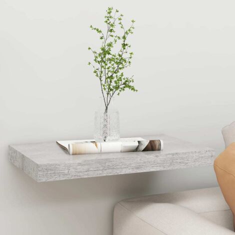 Étagère murale flottante Armoire murale Meuble Étagère Gris béton 50x23x3,8 cm MDF 71498