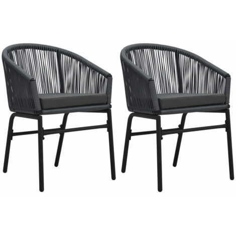 Chaises de jardin 2 pcs Anthracite Rotin PVC (1/5)