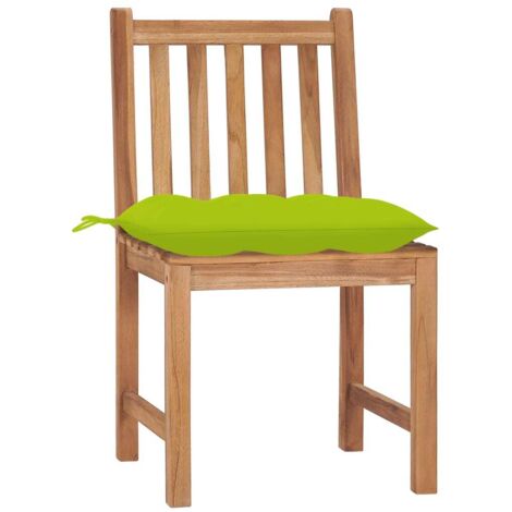 Lot de 2 Chaises de jardin et de camping, Chaises de relaxation, avec coussins Bois de teck massif OIB9492E (1/5)