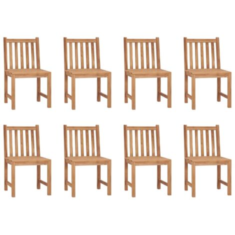 Lot de 8 Chaises de jardin et de camping, Chaises de relaxation, Bois de teck solide OIB3941E (1/5)