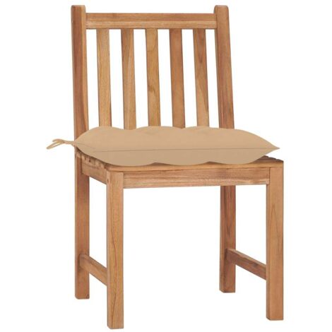 Lot de 2 Chaises de jardin et de camping, Chaises de relaxation, avec coussins Bois de teck massif OIB4351E (1/5)