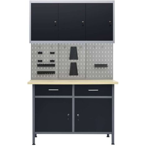 Établi avec 3 panneaux muraux et 1 armoire Etabli d'atelier 27897 (1/5)