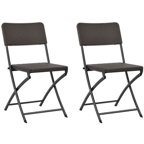 Lot de 2 Chaises de jardin et de camping pliables, Chaises de relaxation, avec coussins PEHD et acier OIB1183E (1/5)