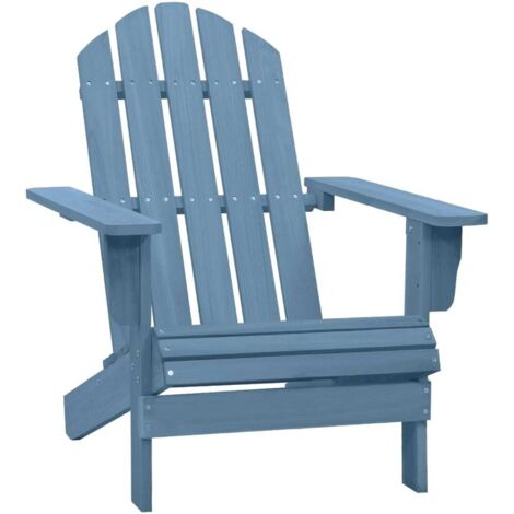 Chaise de jardin  Fauteuil de Jardin Adirondack Bois de sapin massif Bleu 59080