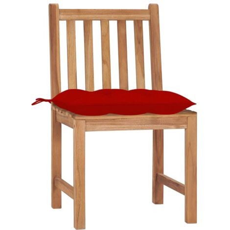 Lot de 4 Chaises de jardin et de camping, Chaises de relaxation, avec coussins Bois de teck massif OIB7786E (1/5)