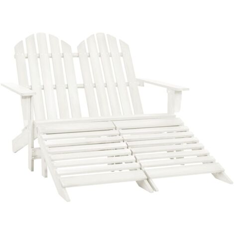 Chaise de jardin et de camping, Chaise de relaxation, Adirondack 2 places et repose-pied Sapin Blanc OIB5636E (1/5)