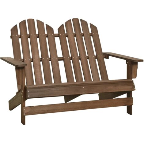 Chaise de jardin et de camping, Chaise de relaxation, Adirondack 2 places Bois de sapin massif Marron OIB4523E (1/5)