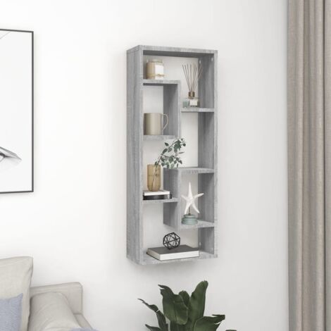 Étagère murale Étagère de Rangement - Meuble de rangement Sonoma gris 36x16x90 cm Bois ingénierie BV223365 (1/5)