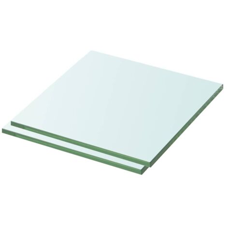 Lot de 2 Panneaux d'étagère Meuble Étagère Meuble de rangement Verre Transparent 30 x 30 cm 78308 (1/3)
