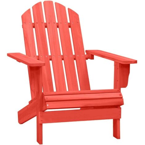 Chaise de jardin et de camping, Chaise de relaxation, Adirondack Bois de sapin massif Rouge OIB6102E (1/5)
