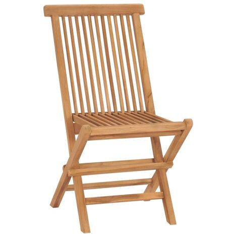 Lot de 2 Chaises de jardin et de camping pliables, Chaises de relaxation, Bois de teck massif OIB9749E (1/5)