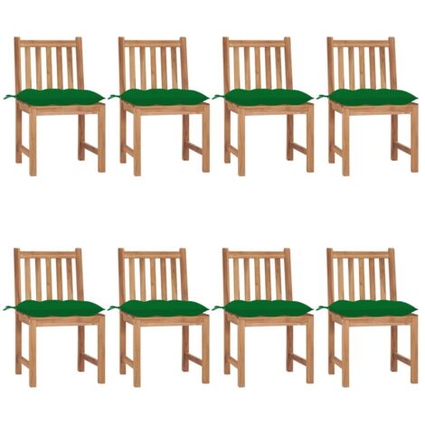 Lot de 8 Chaises de jardin Fauteuils de Jardin avec coussins Bois de teck massif 72692 (1/5)