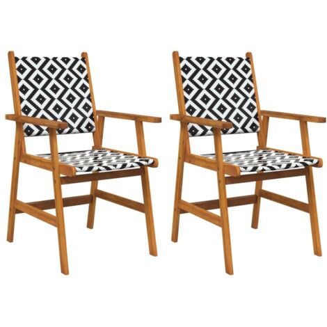 Lot de 2 Chaises de jardin et de camping, Chaises de relaxation, Bois d'acacia solide OIB2779E (1/5)