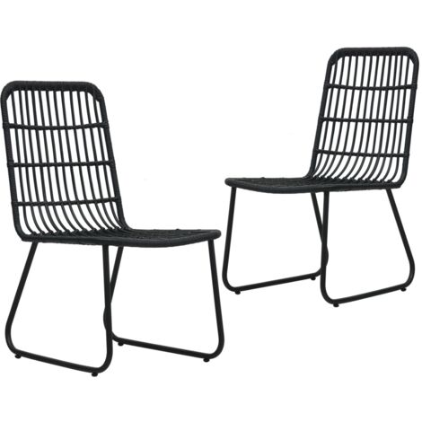 Lot de 2 Chaises de jardin Fauteuils de Jardin Résine tressée Noir 86330 (1/5)