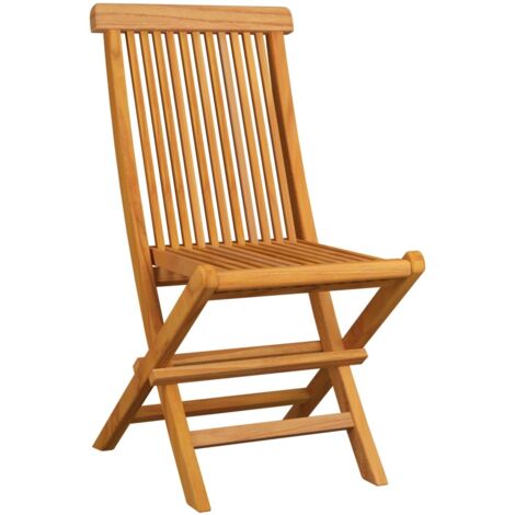 Lot de 6 Chaises de jardin et de camping pliables, Chaises de relaxation, avec coussins Bois de teck solide OIB1594E (1/5)