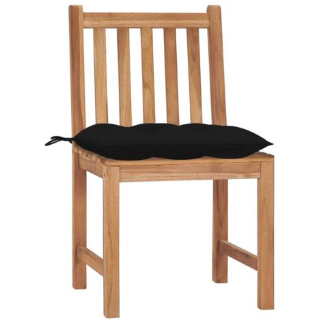 Lot de 2 Chaises de jardin et de camping, Chaises de relaxation, avec coussins Bois de teck massif OIB3020E (1/5)