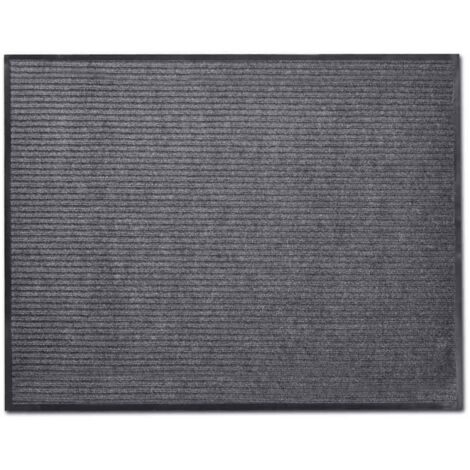 Tapis d'entrée Paillasson Tapis de porte PVC Gris 90 x 60 cm 23310 (1/5)