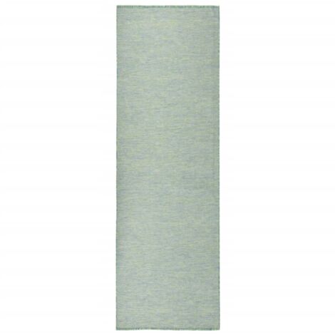 Tapis extérieur à tissage plat Terrasse Salon Cuisine - Tapis de jardin 80x250 cm Turquoise BV405750 - BonneVie (1/5)