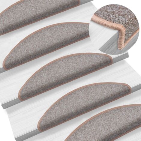 Lot de 15 Tapis d'escalier Tapis de marche Marchette Escalier Marron clair 56x17x3 cm 35875 (1/5)