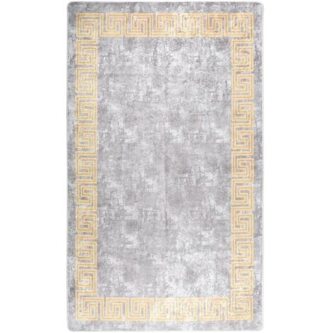 Tapis de salon Style Moderne Tapis de sol - Tapis lavable antidérapant 120x180 cm Gris BV597515 - BonneVie (1/5)