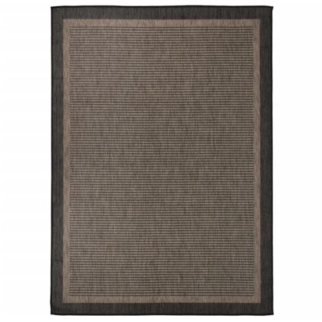 Tapis extérieur à tissage plat Terrasse Salon Cuisine - Tapis de jardin 200x280 cm Marron foncé BV523776 - BonneVie (1/5)