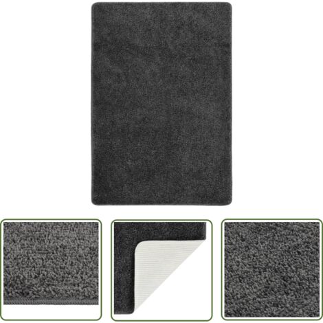 The Living Store Tapis shaggy antidérapant Gris 120x170 cm - Tapis Shaggys - Tapis Épais - Tapis Gris - Tapis Salon - Tapis Chambre (1/5)