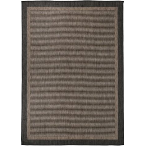 Tapis extérieur à tissage plat Terrasse Salon Cuisine - Tapis de jardin 140x200 cm Marron foncé BV820874 - BonneVie (1/5)