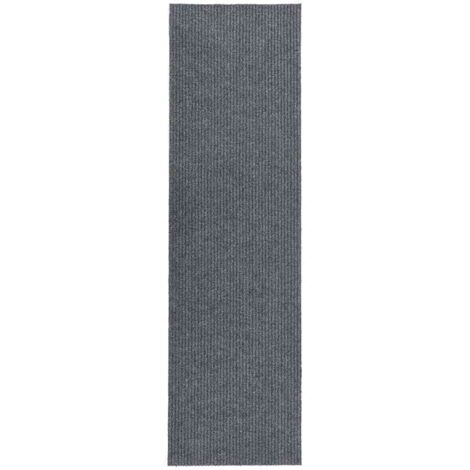 Tapis 100x400 cm Tapis de salon Tapis d'entrée Gris 51609 (1/5)