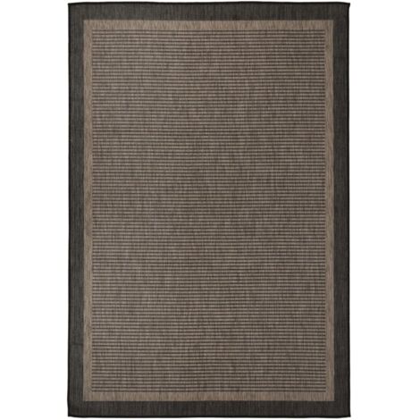 Tapis extérieur à tissage plat Terrasse Salon Cuisine - Tapis de jardin 160x230 cm Marron foncé BV330437 - BonneVie (1/5)