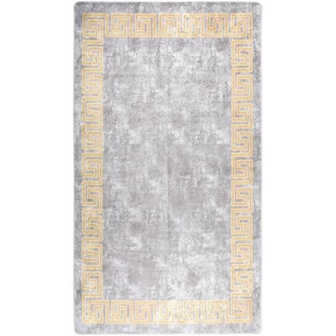 Tapis de salon Style Moderne Tapis de sol - Tapis lavable antidérapant 190x300 cm Gris BV295063 - BonneVie (1/5)