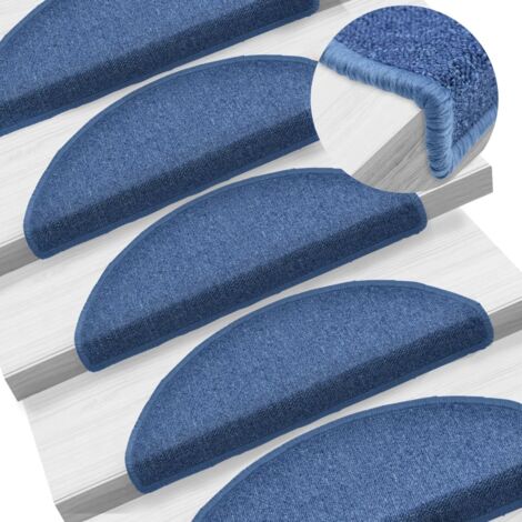 Lot de 10 Tapis d'escalier - Tapis de marche pour Enfants, Aînés et Animaux 65x28 cm Bleu BV898310 - BonneVie (1/5)