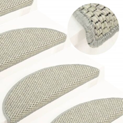 Lot de 15 Tapis d'escalier autocollants - Tapis de marche pour Enfants, Aînés et Animaux 56x20 cm Gris BV141767 - BonneVie (1/5)