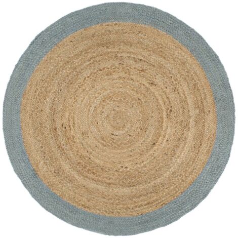 Tapis fait à la main Tapis de salon Tapis d'entrée Jute avec bord vert olive 210 cm 89745 (1/4)